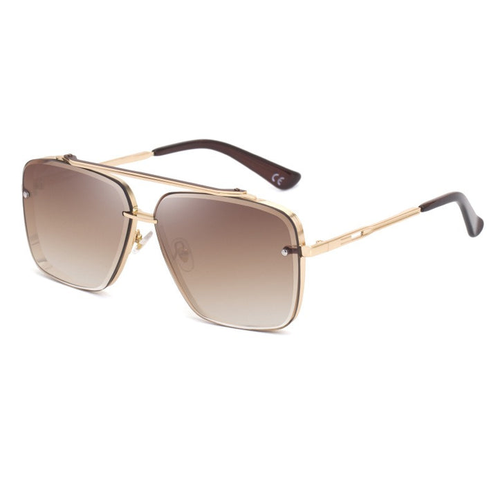 Unisex Square Metal Frame Sunglasses – Retro Full Frame Style