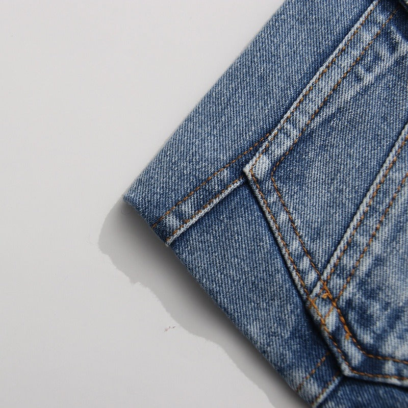 Damenblazer aus Baumwollmischung – taillierte Silhouette mit Used-Effekt