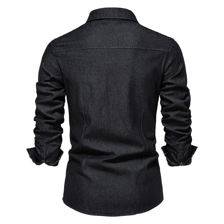 Herren-Jeanshemd – Langarm mit Brusttaschen