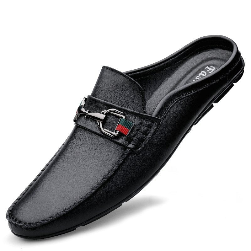 Mocassini mule uomo in pelle di vitello – Slip-on retrò senza retro
