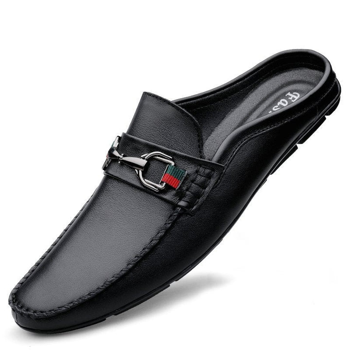 Mocassini mule uomo in pelle di vitello – Slip-on retrò senza retro