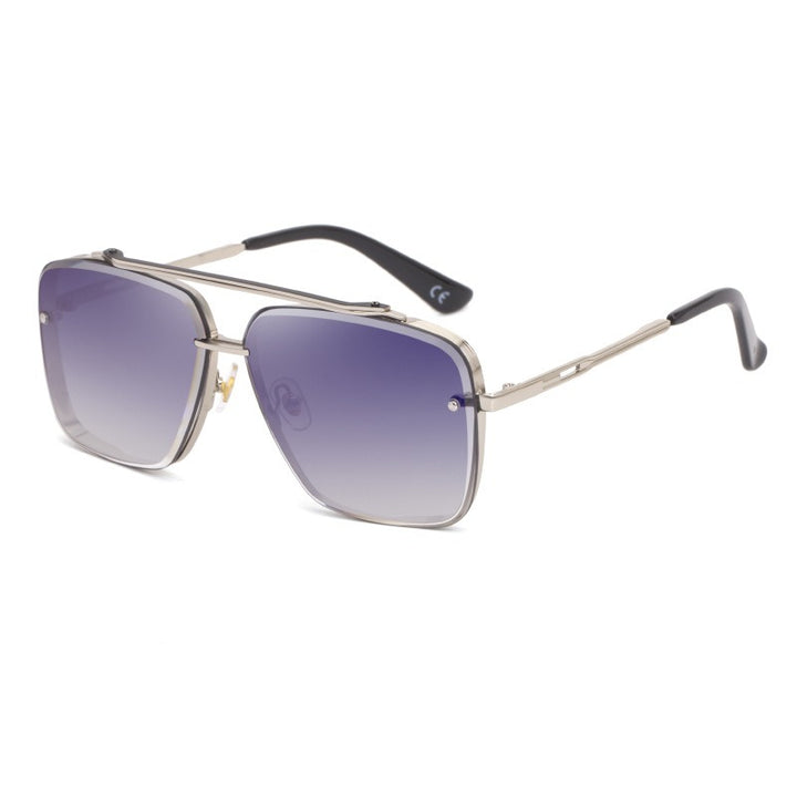 Unisex Square Metal Frame Sunglasses – Retro Full Frame Style