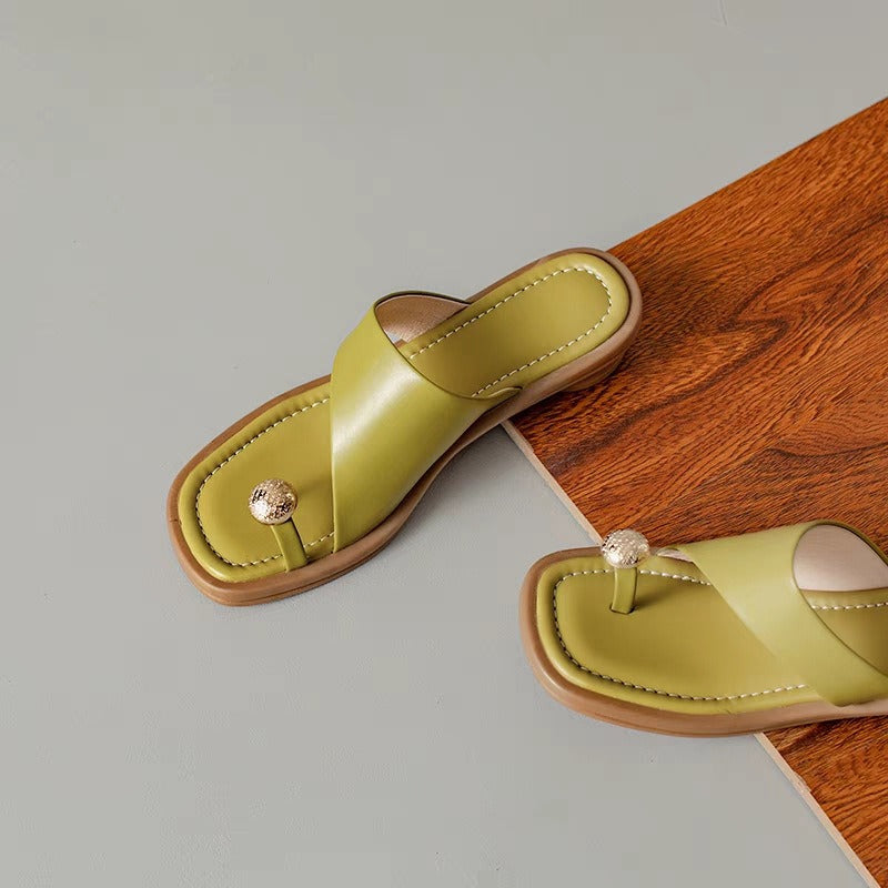 Sandales d'Extérieur Femme à Boucle – Bout Carré Décontracté