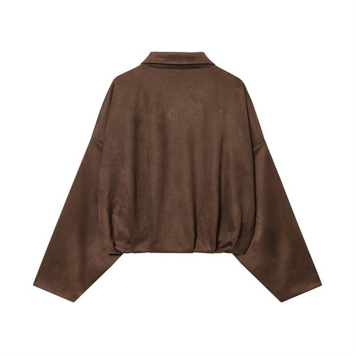 Blouson Femme Effet Suédine – Coupe Décontractée Moderne