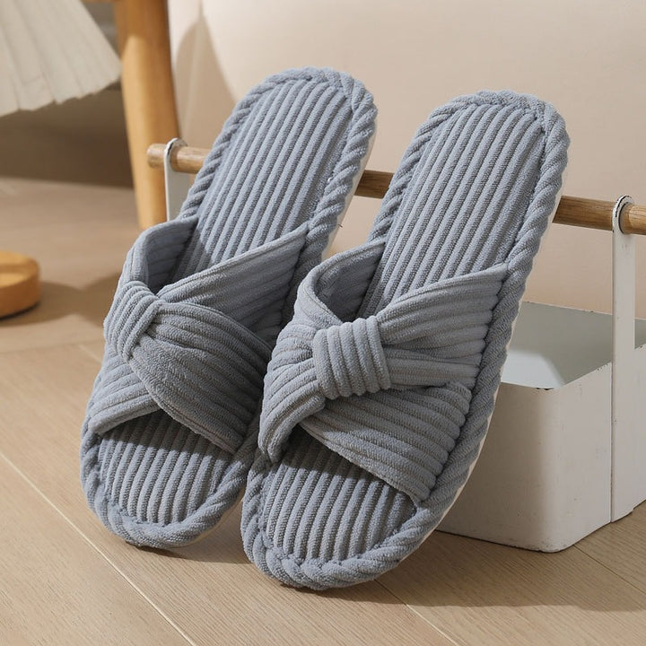 Unisex Plush Fabric Slippers – Padded Comfort Sole