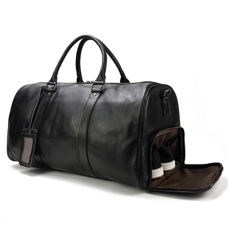Borsa da viaggio uomo in pelle – Borsone strutturato con tracolla removibile