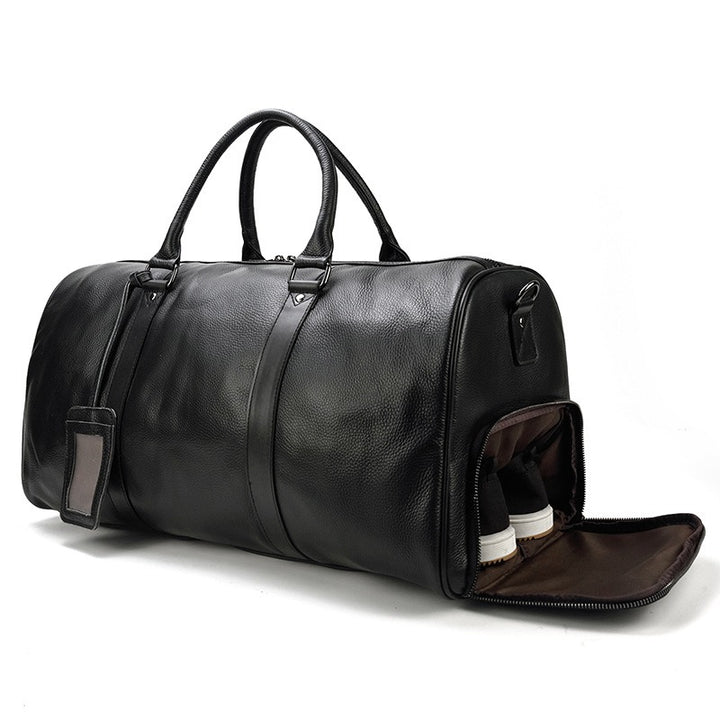 Borsa da viaggio uomo in pelle – Borsone strutturato con tracolla removibile