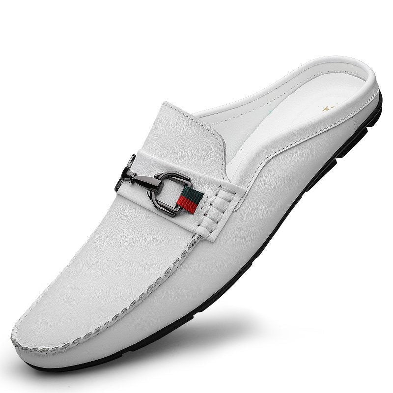 Mocassini mule uomo in pelle di vitello – Slip-on retrò senza retro