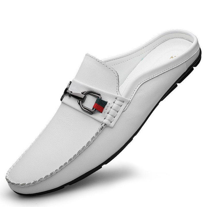 Mocassini mule uomo in pelle di vitello – Slip-on retrò senza retro