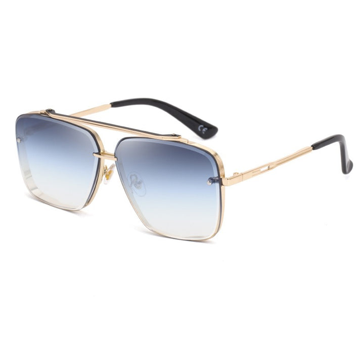 Unisex Square Metal Frame Sunglasses – Retro Full Frame Style