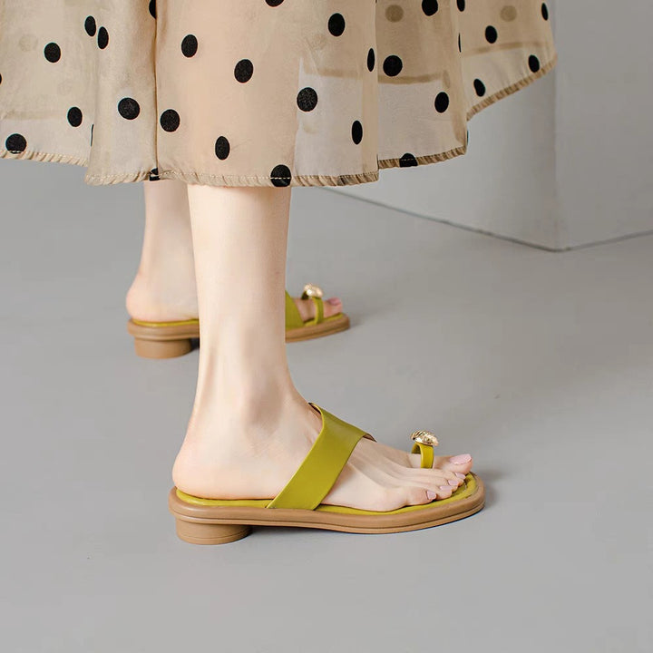 Sandales d'Extérieur Femme à Boucle – Bout Carré Décontracté