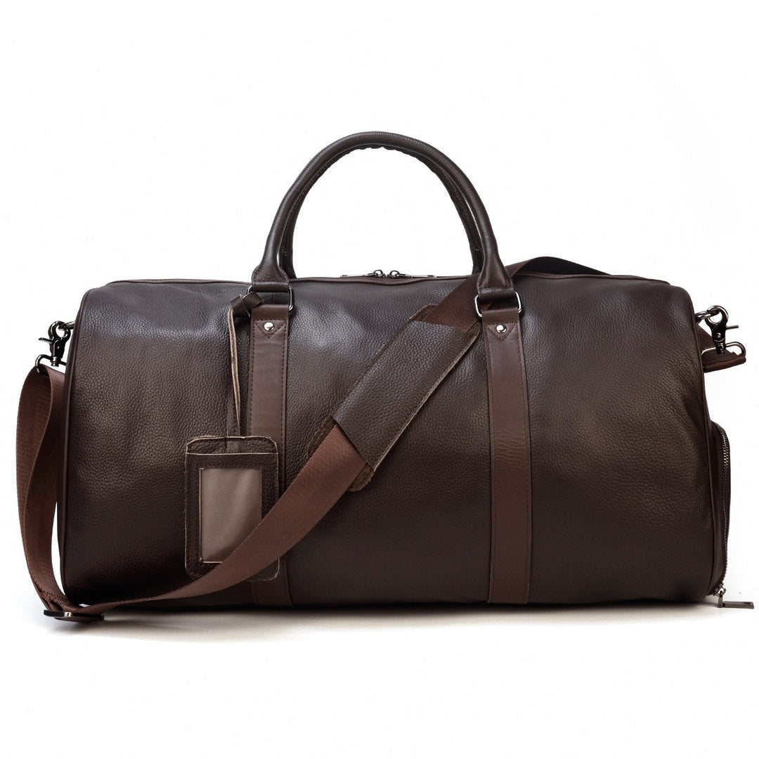 Borsa da viaggio uomo in pelle – Borsone strutturato con tracolla removibile