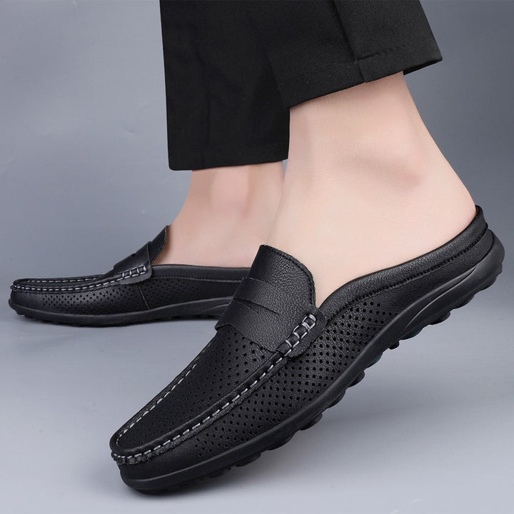 Mules Loafers Herren aus Leder – Perforierter Schaft, schicke Passform