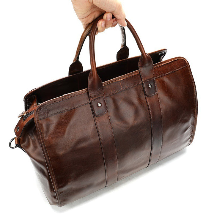 Borsa da viaggio uomo in vera pelle – scomparto per computer strutturato