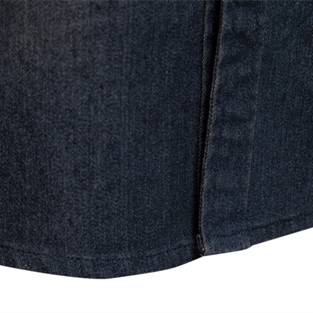 Herren-Jeanshemd – Langarm mit Brusttaschen