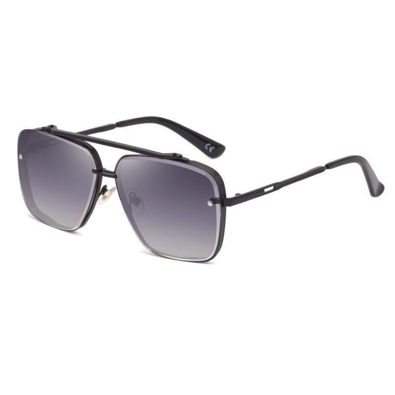 Unisex Square Metal Frame Sunglasses – Retro Full Frame Style