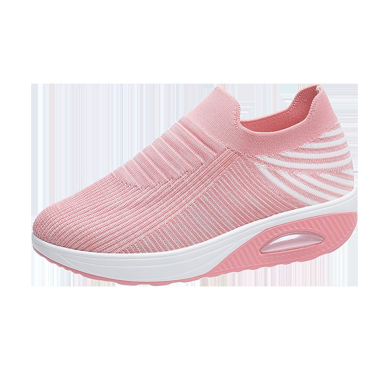 Women's Slip-On Shoes in Breathable Mesh – Round Toe Flat