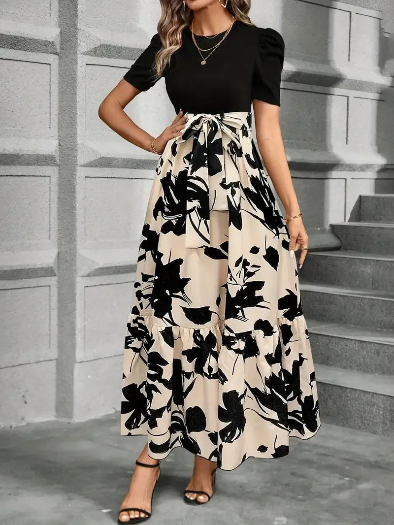 Abito Maxi Donna – Cintura con Fiocco Fluido
