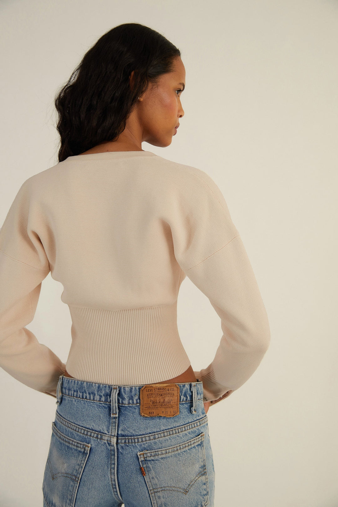 Cardigan donna in maglia – Collo rotondo con bottoni e finitura testurizzata