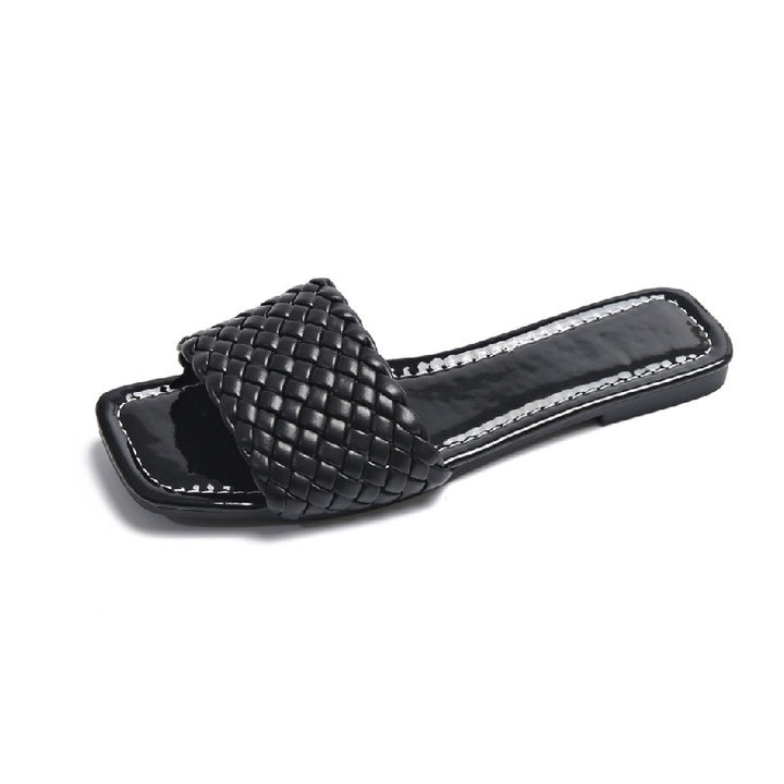 Women's Flat Sandals with Square Toe – Minimalist Slip-On Mule