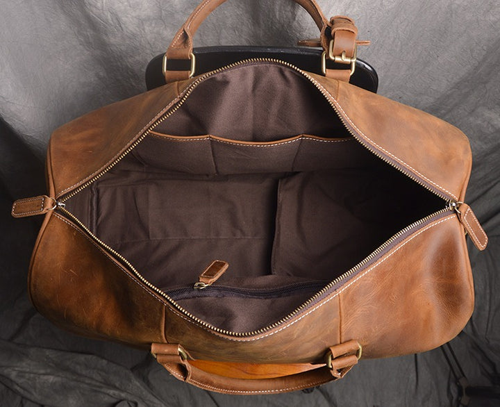 Borsa da viaggio uomo strutturata – scomparto per scarpe e tracolla removibile