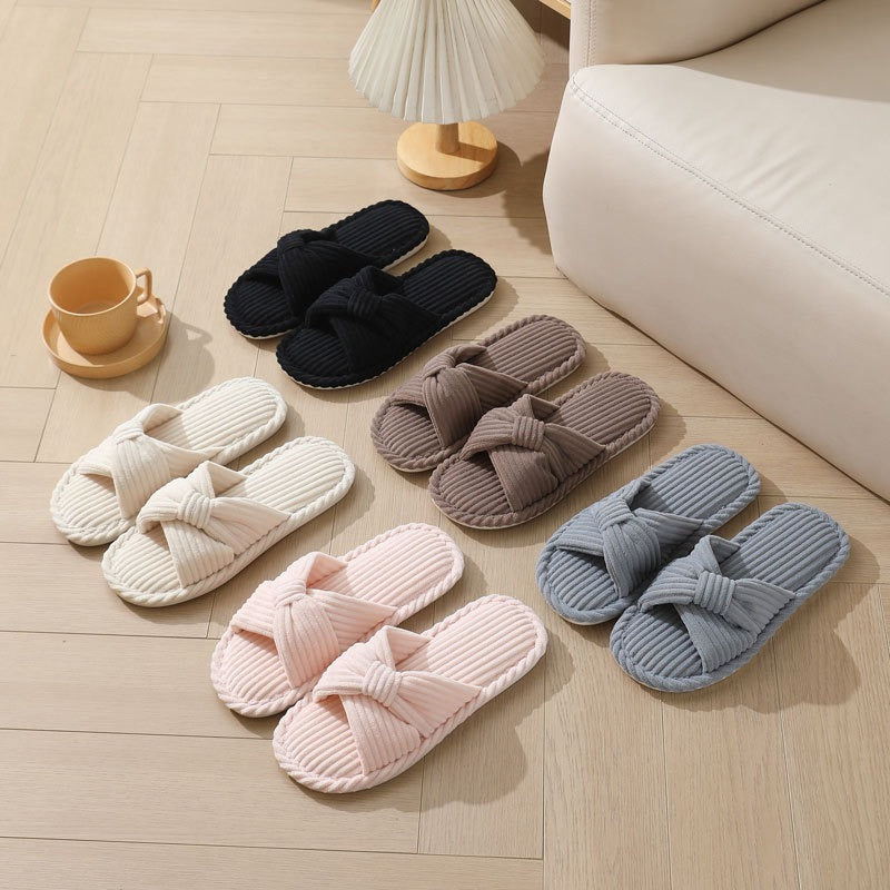 Unisex Plush Fabric Slippers – Padded Comfort Sole