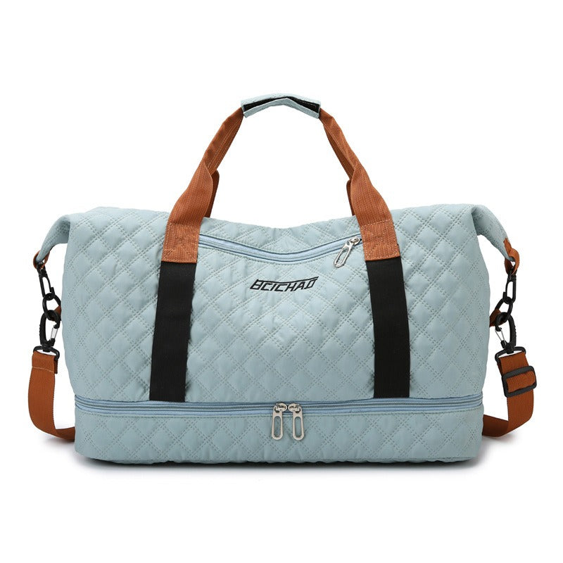 Unisex Quilted Oxford Sports Bag – Adjustable Strap High Capacity