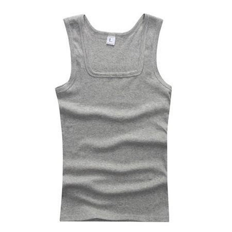 Men's Square Neck Cotton Tank Top – Relaxed Fit Sleeveless