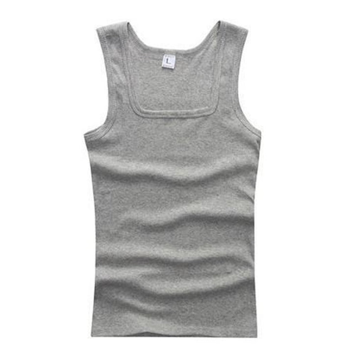 Men's Square Neck Cotton Tank Top – Relaxed Fit Sleeveless