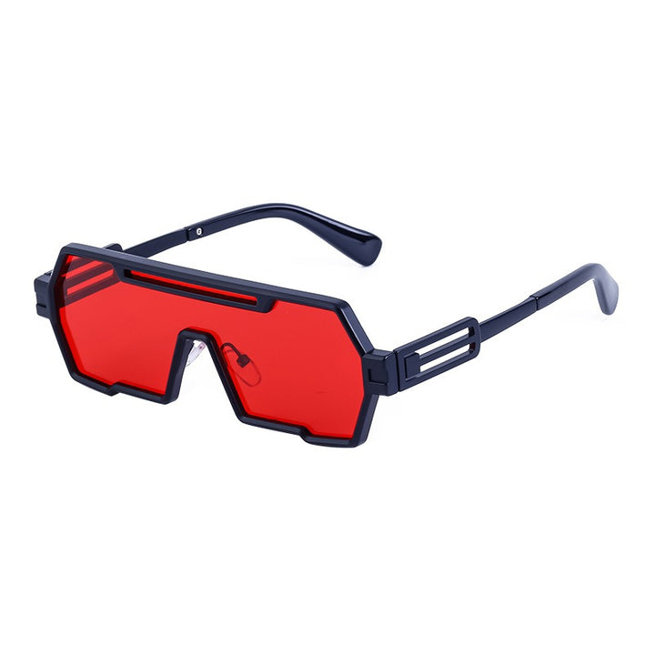 Unisex Sonnenbrille mit quadratischem Metallgestell – Steampunk-Stil UV-Schutz
