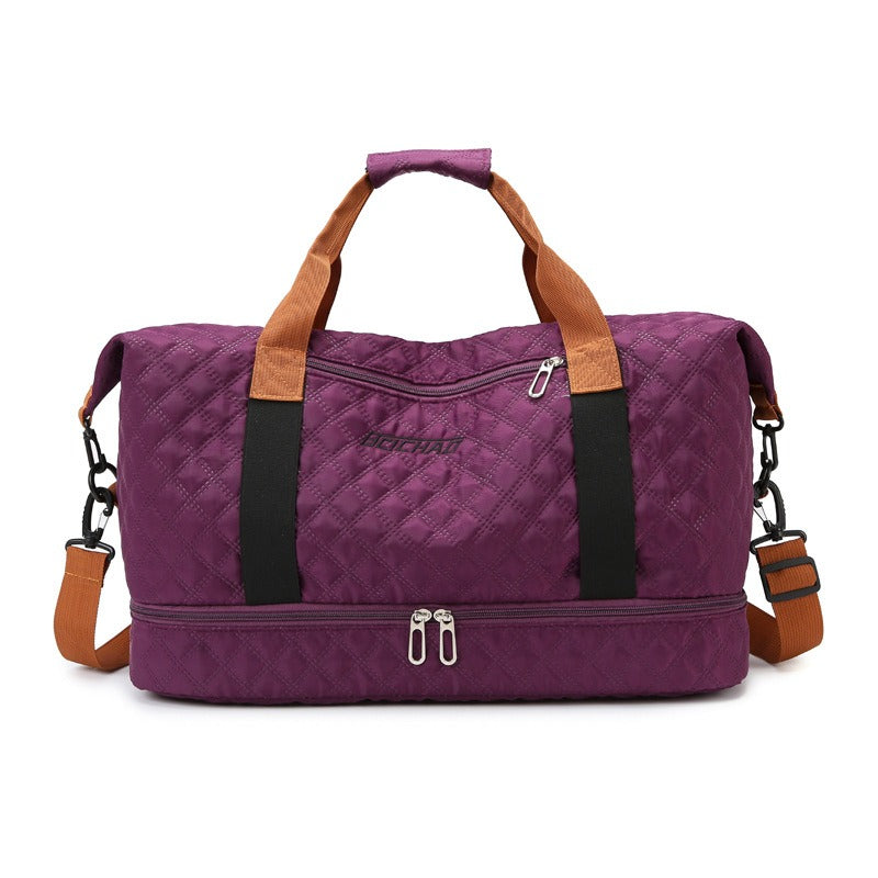 Unisex Quilted Oxford Sports Bag – Adjustable Strap High Capacity