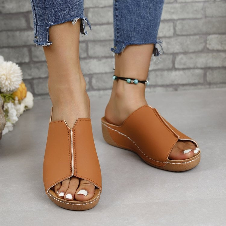 Women's Wedge Sandals Open Toe – Comfortable Muffin Sole