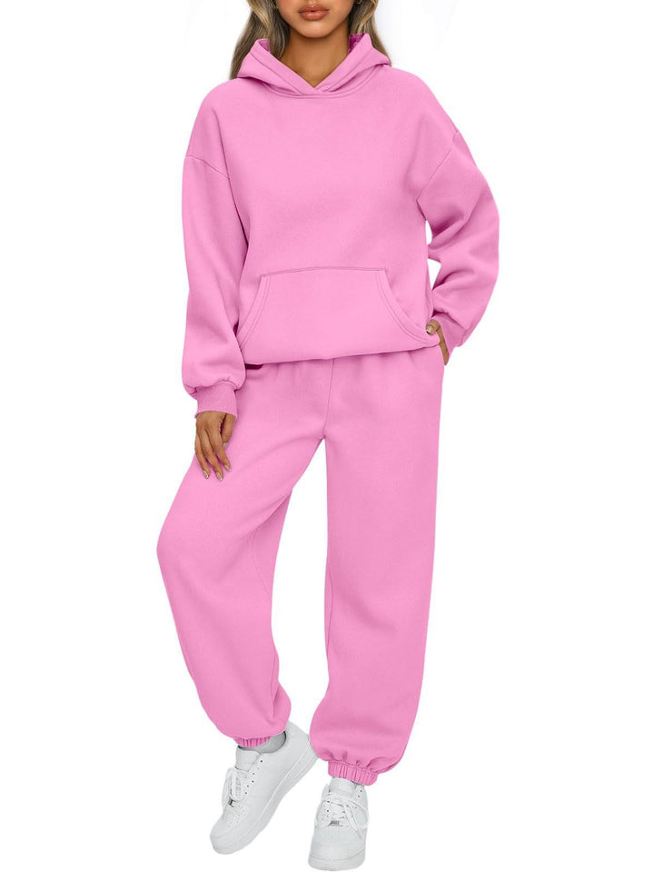 Damen-Loungewear-Set mit Kapuze – Lässiger langer Pyjama