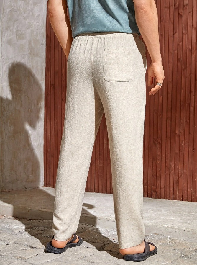 Herrenhose aus Baumwoll-Leinen – Lässiger Schnitt mit Kordelzug