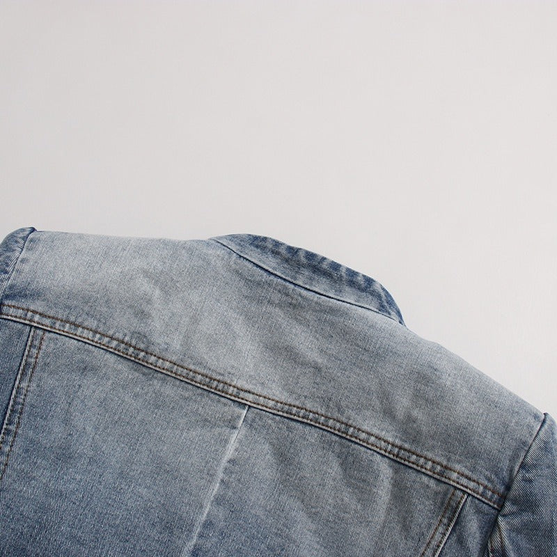 Damenblazer aus Baumwollmischung – taillierte Silhouette mit Used-Effekt