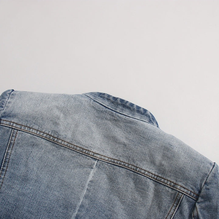 Damenblazer aus Baumwollmischung – taillierte Silhouette mit Used-Effekt
