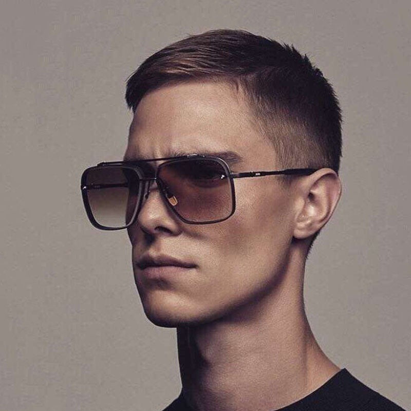 Unisex Square Metal Frame Sunglasses – Retro Full Frame Style