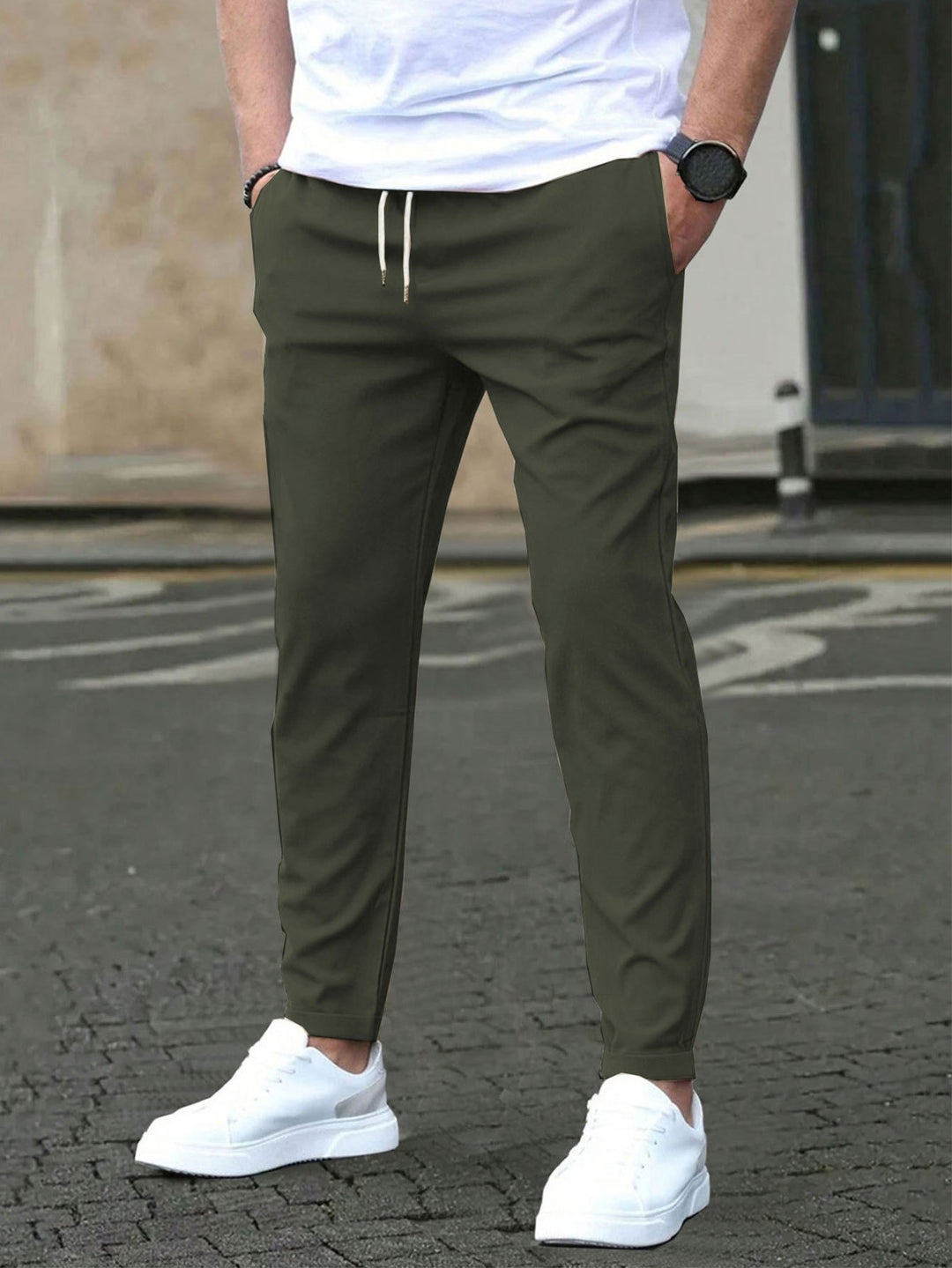 Pantaloni Uomo Slim Casual – Tessuto Leggero e Morbido Intessuto