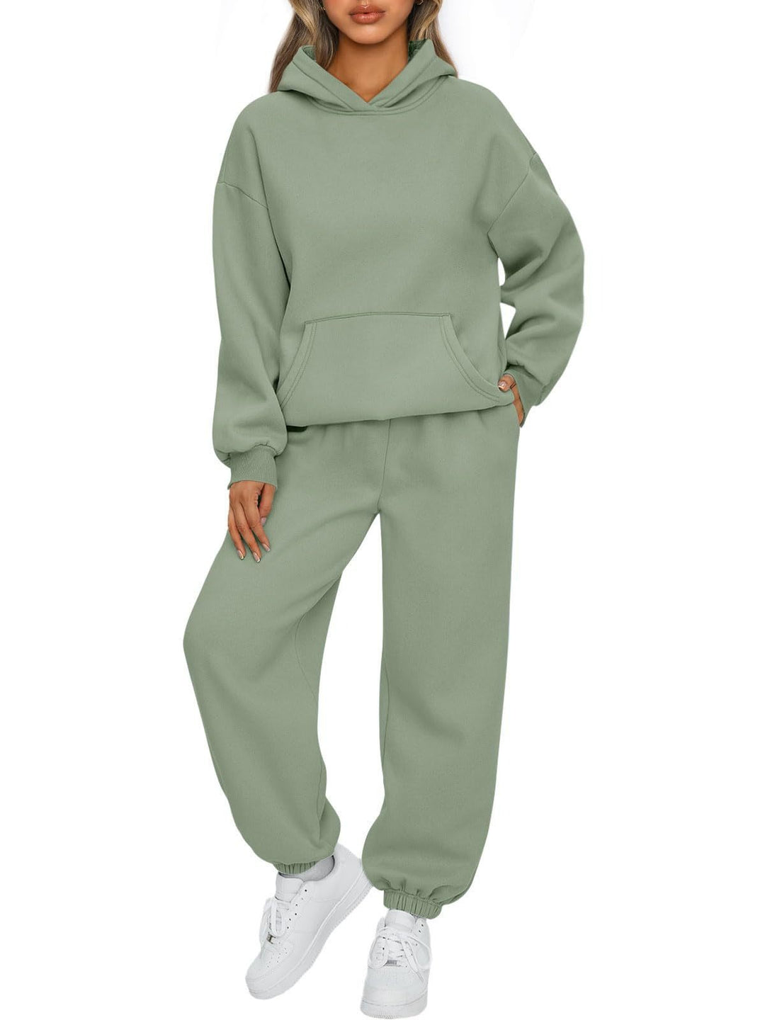 Damen-Loungewear-Set mit Kapuze – Lässiger langer Pyjama