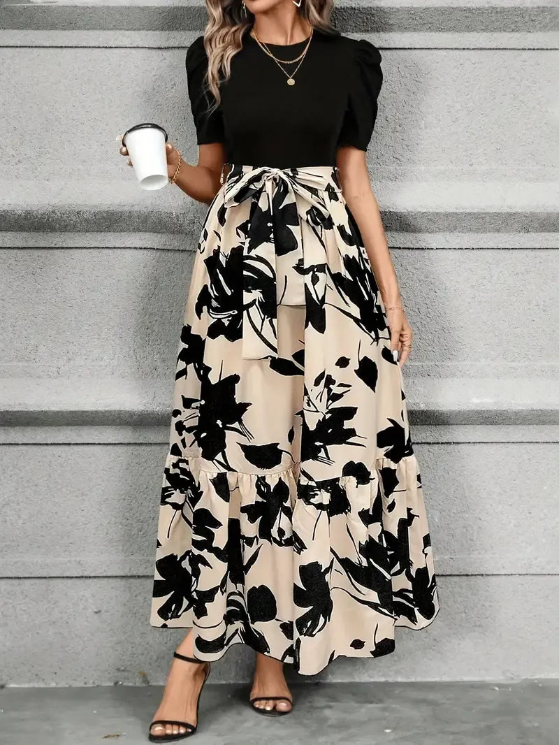 Abito Maxi Donna – Cintura con Fiocco Fluido