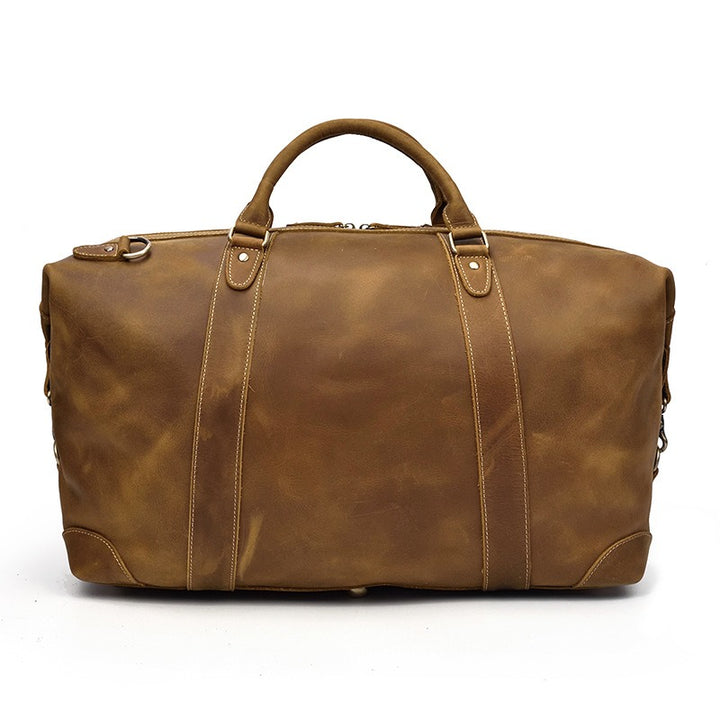 Sac de Voyage Homme Cuir Véritable – Bagage Structuré Fermeture Zippée