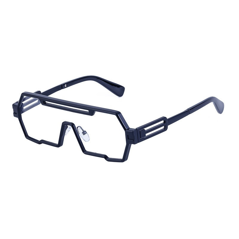 Unisex Sonnenbrille mit quadratischem Metallgestell – Steampunk-Stil UV-Schutz