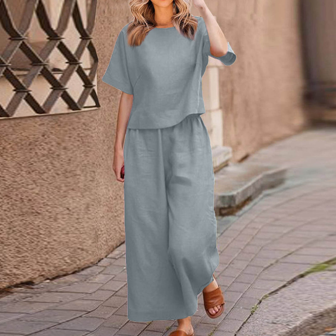 Ensemble Pantalon Large Femme – Costume Deux Pièces Décontracté