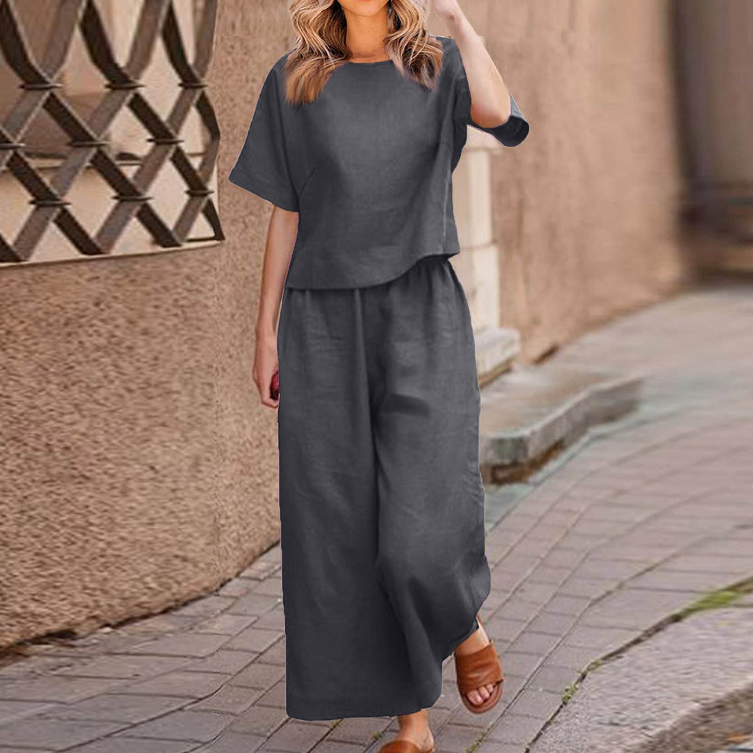 Ensemble Pantalon Large Femme – Costume Deux Pièces Décontracté