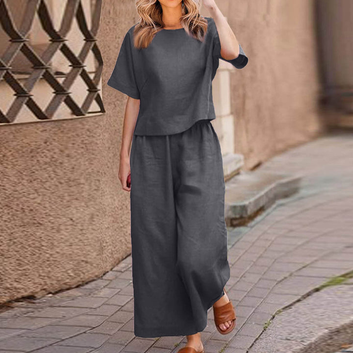 Ensemble Pantalon Large Femme – Costume Deux Pièces Décontracté