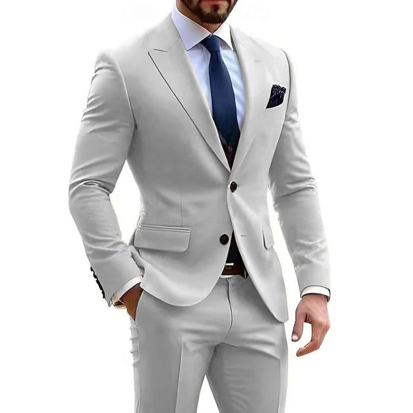 Herredragt i to dele i blandet bomuld – Elegant slim fit