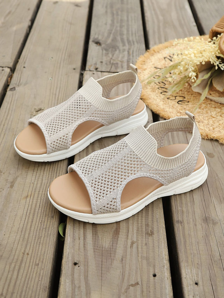 Flade damesandaler – Overdel i åndbart mesh, slip-on