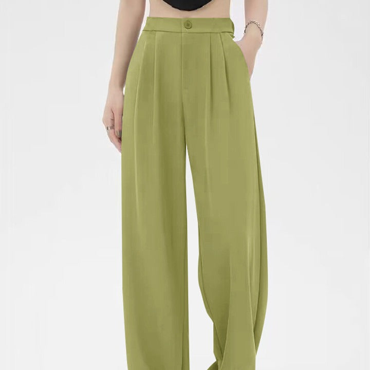 Weite, fließende Damenhose – Hohe Taille, eleganter Plissee-Look