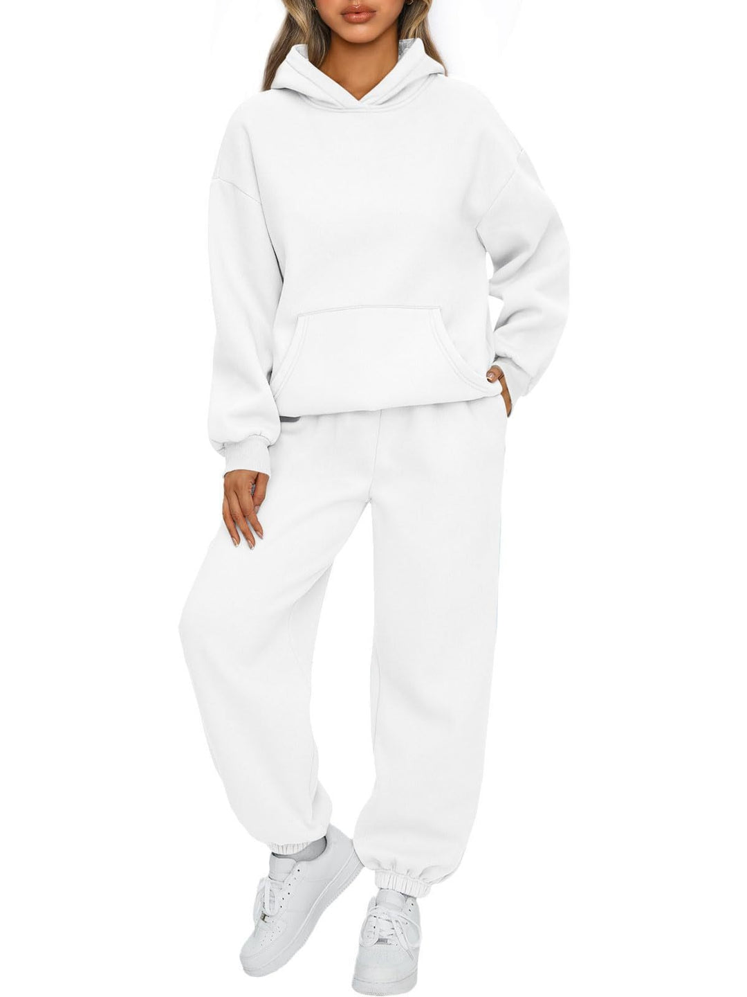 Damen-Loungewear-Set mit Kapuze – Lässiger langer Pyjama