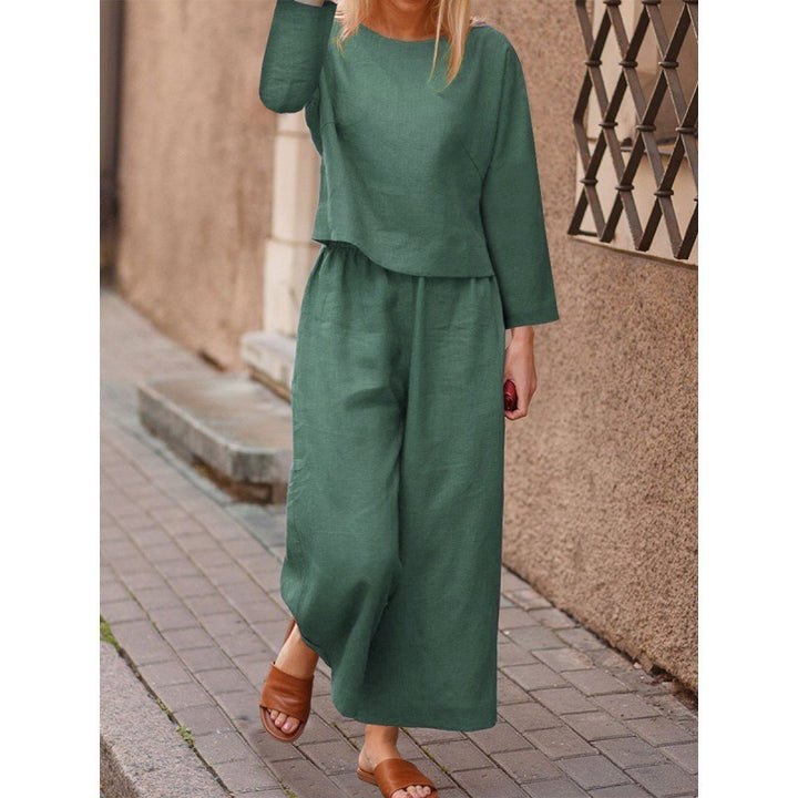 Ensemble Pantalon Large Femme – Costume Deux Pièces Décontracté
